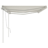 Manual Retractable Awning with Posts 6x3 m Cream