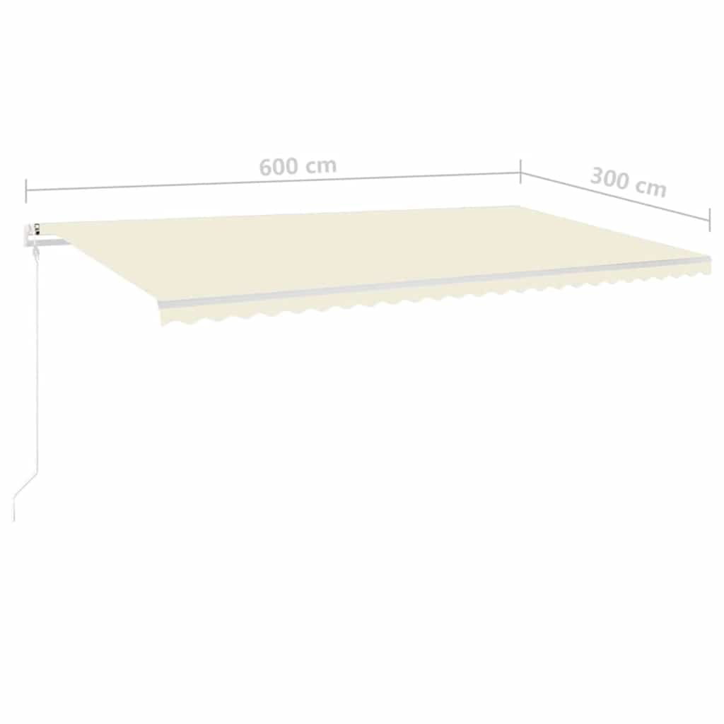 Manual Retractable Awning with Posts 6x3 m Cream