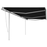 Manual Retractable Awning with Posts 6x3 m Anthracite