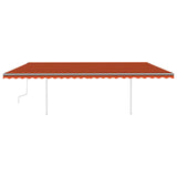 Manual Retractable Awning with Posts 6x3 m Orange and Brown