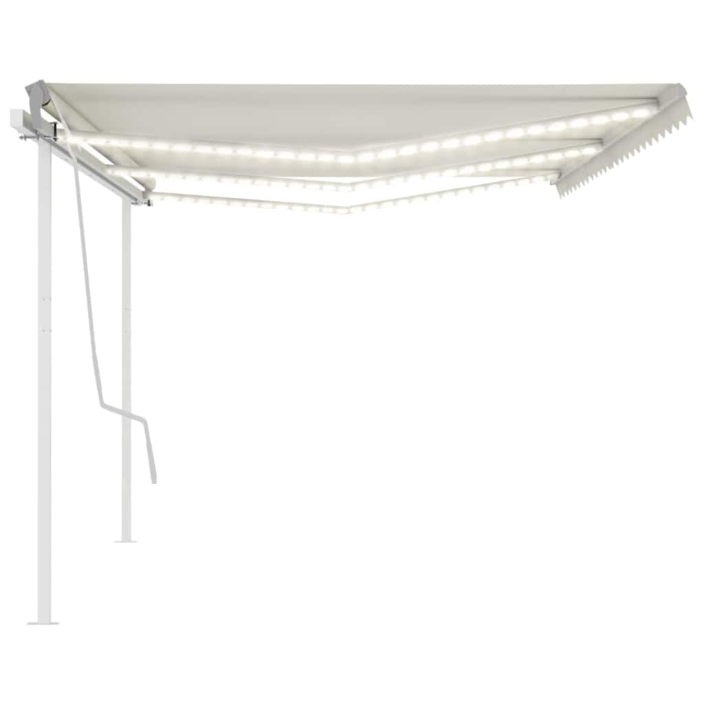 Manual Retractable Awning with LED 6x3 m Cream