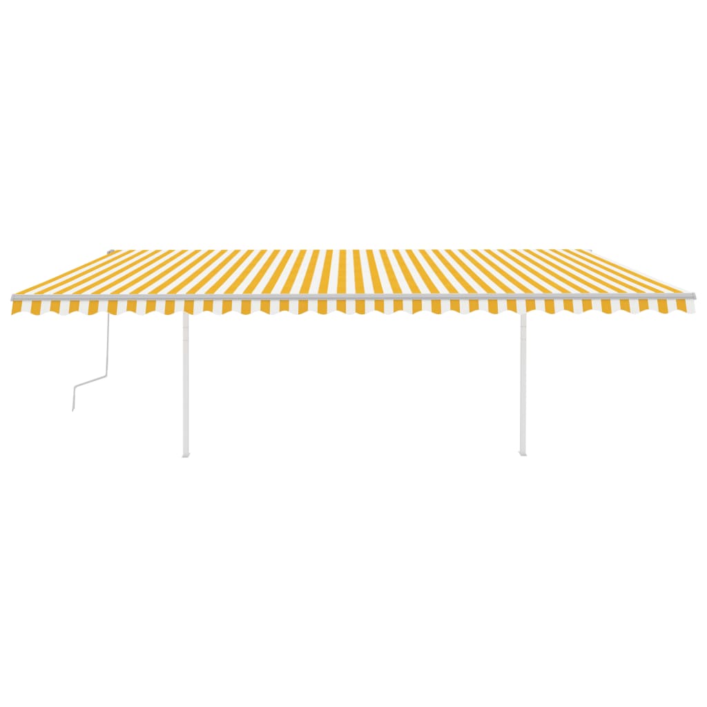 Manual Retractable Awning with LED 6x3 m Yellow and White