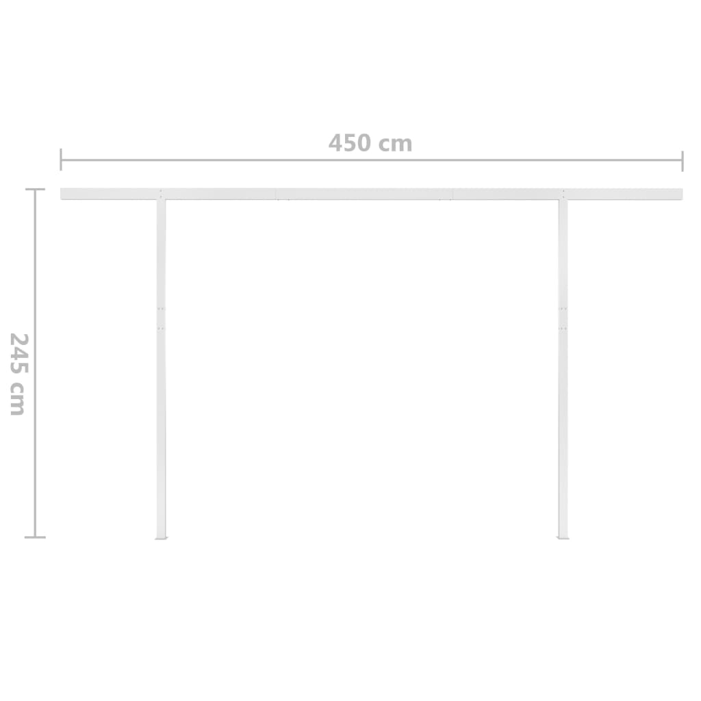 Manual Retractable Awning with LED 4x3.5 m Blue and White