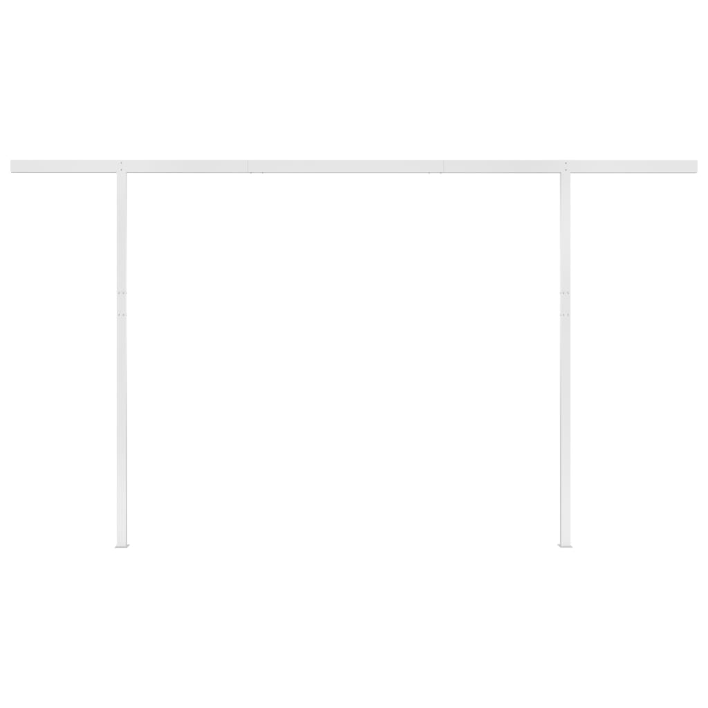 Manual Retractable Awning with LED 4x3.5 m Blue and White