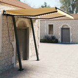 Manual Retractable Awning with LED 3x2.5 m Yellow and White