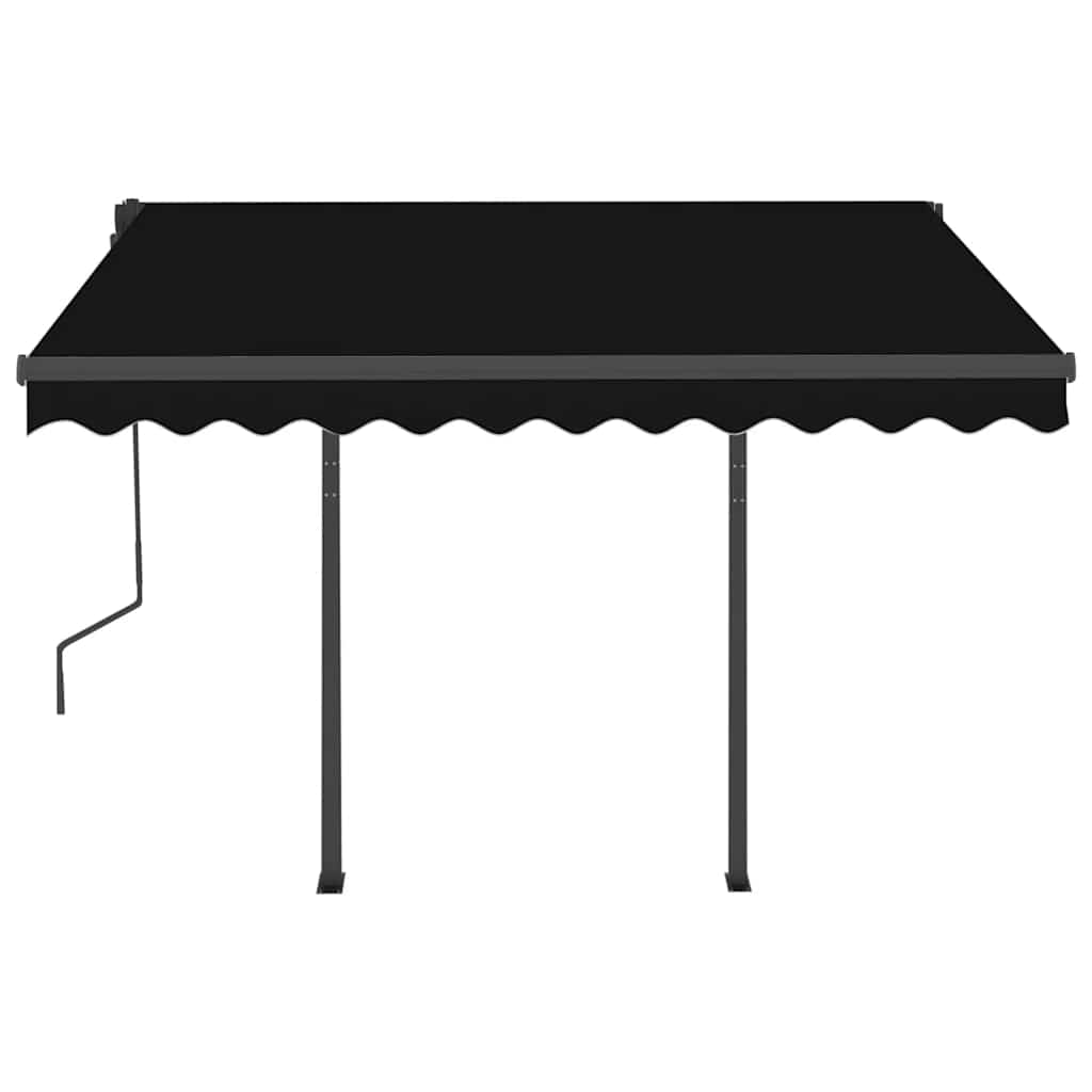 Manual Retractable Awning with LED 3x2.5 m Anthracite