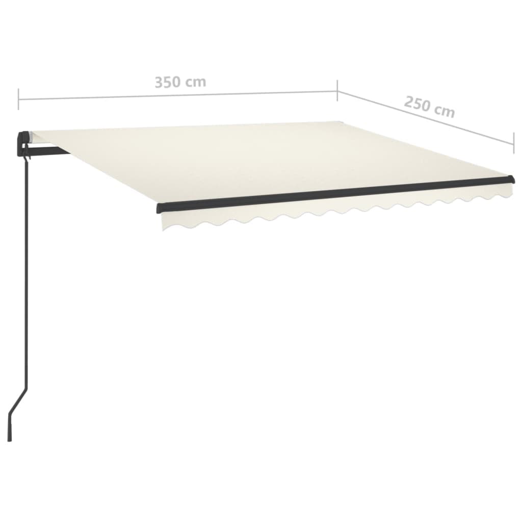 Manual Retractable Awning with LED 3.5x2.5 m Cream