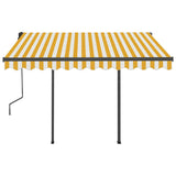 Manual Retractable Awning with LED 3.5x2.5 m Yellow and White