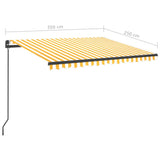 Manual Retractable Awning with LED 3.5x2.5 m Yellow and White