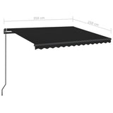 Manual Retractable Awning with LED 3.5x2.5 m Anthracite