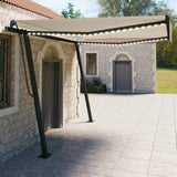 Manual Retractable Awning with LED 4x3 m Cream