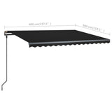 Manual Retractable Awning with LED 4x3 m Anthracite