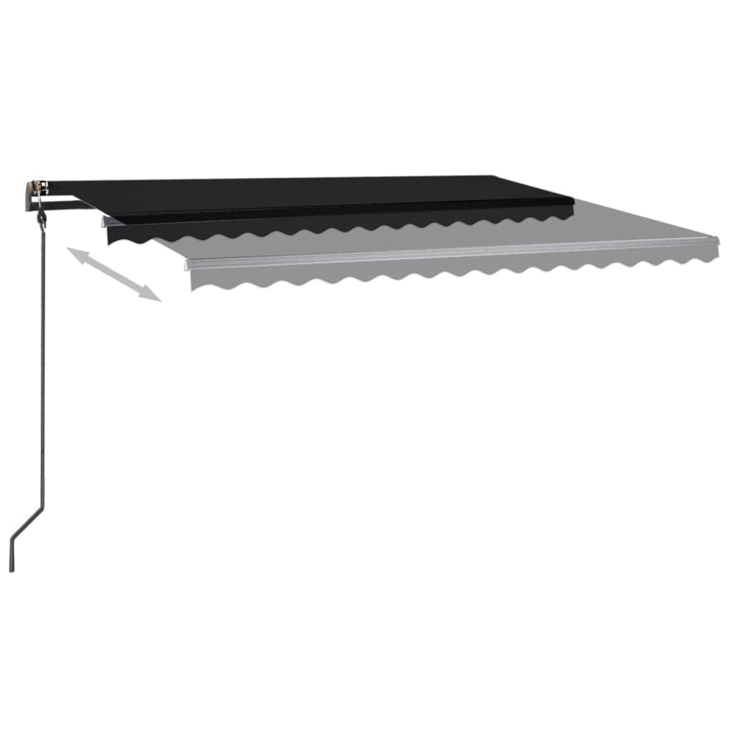 Manual Retractable Awning with LED 4.5x3 m Anthracite