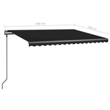 Manual Retractable Awning with LED 4.5x3 m Anthracite