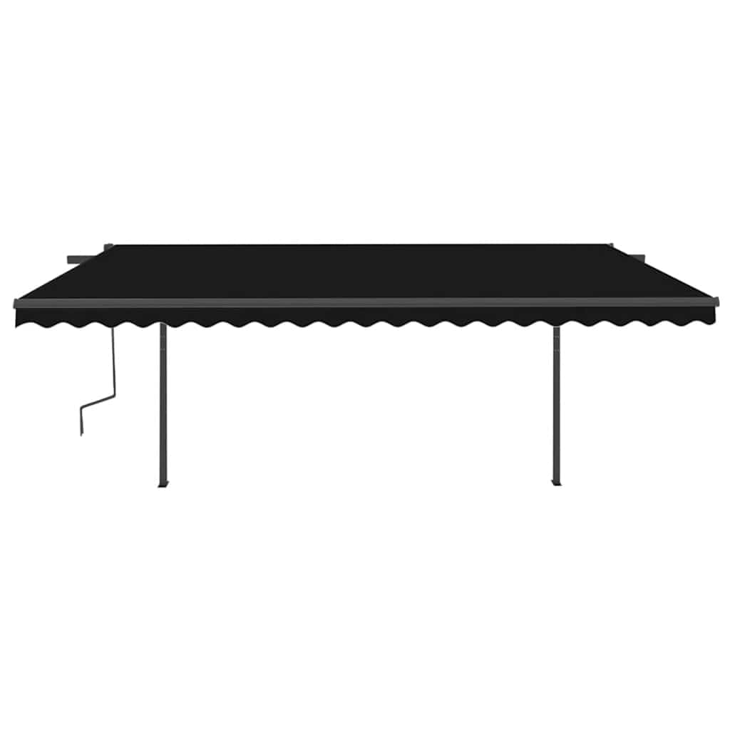 Manual Retractable Awning with LED 5x3 m Anthracite