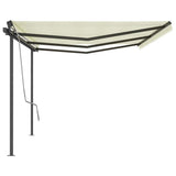 Manual Retractable Awning with Posts 6x3 m Cream