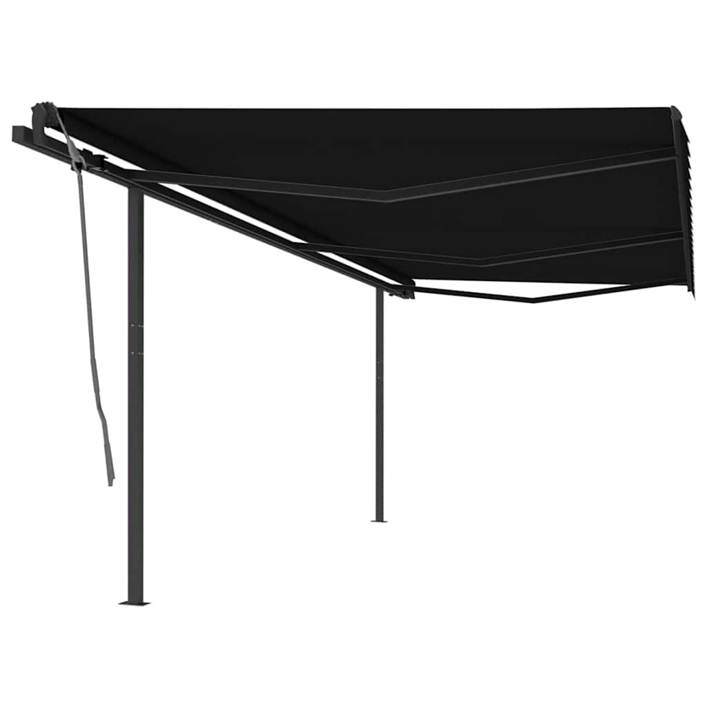 Manual Retractable Awning with Posts 6x3 m Anthracite