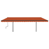 Manual Retractable Awning with Posts 6x3 m Orange and Brown