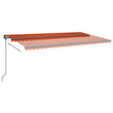 Manual Retractable Awning with Posts 6x3 m Orange and Brown