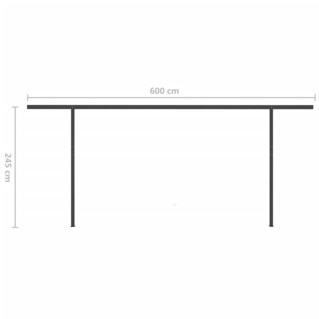 Manual Retractable Awning with LED 6x3 m Yellow and White