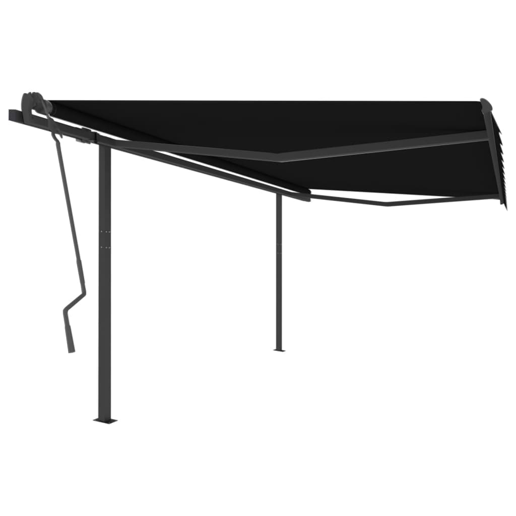 Manual Retractable Awning with Posts 4x3.5 m Anthracite