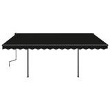 Manual Retractable Awning with Posts 4x3.5 m Anthracite