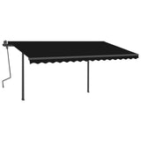 Manual Retractable Awning with Posts 4x3.5 m Anthracite