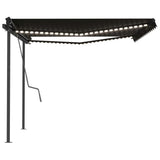 Manual Retractable Awning with LED 4x3.5 m Anthracite