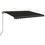 Manual Retractable Awning with LED 4x3.5 m Anthracite