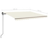 Manual Retractable Awning with Posts 4.5x3.5 m Cream