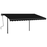 Manual Retractable Awning with Posts 4.5x3.5 m Anthracite