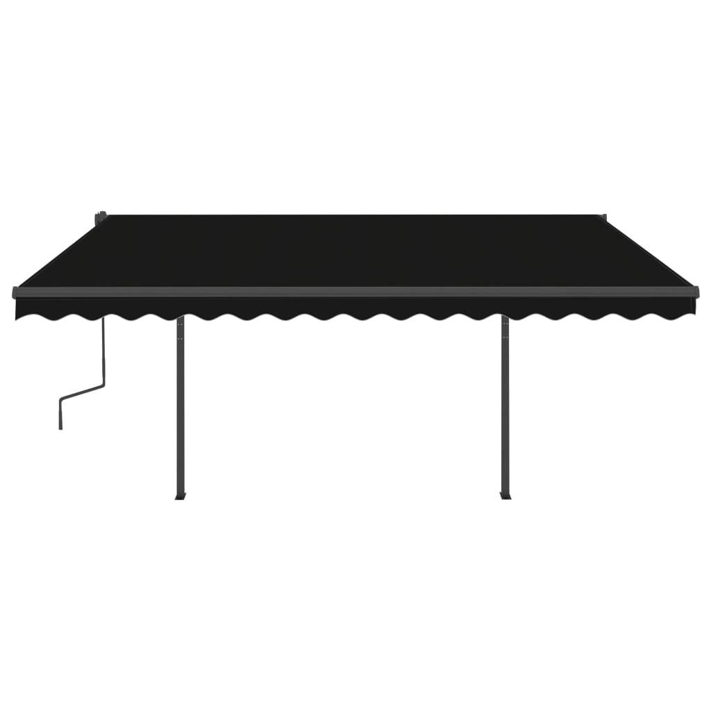 Manual Retractable Awning with Posts 4.5x3.5 m Anthracite