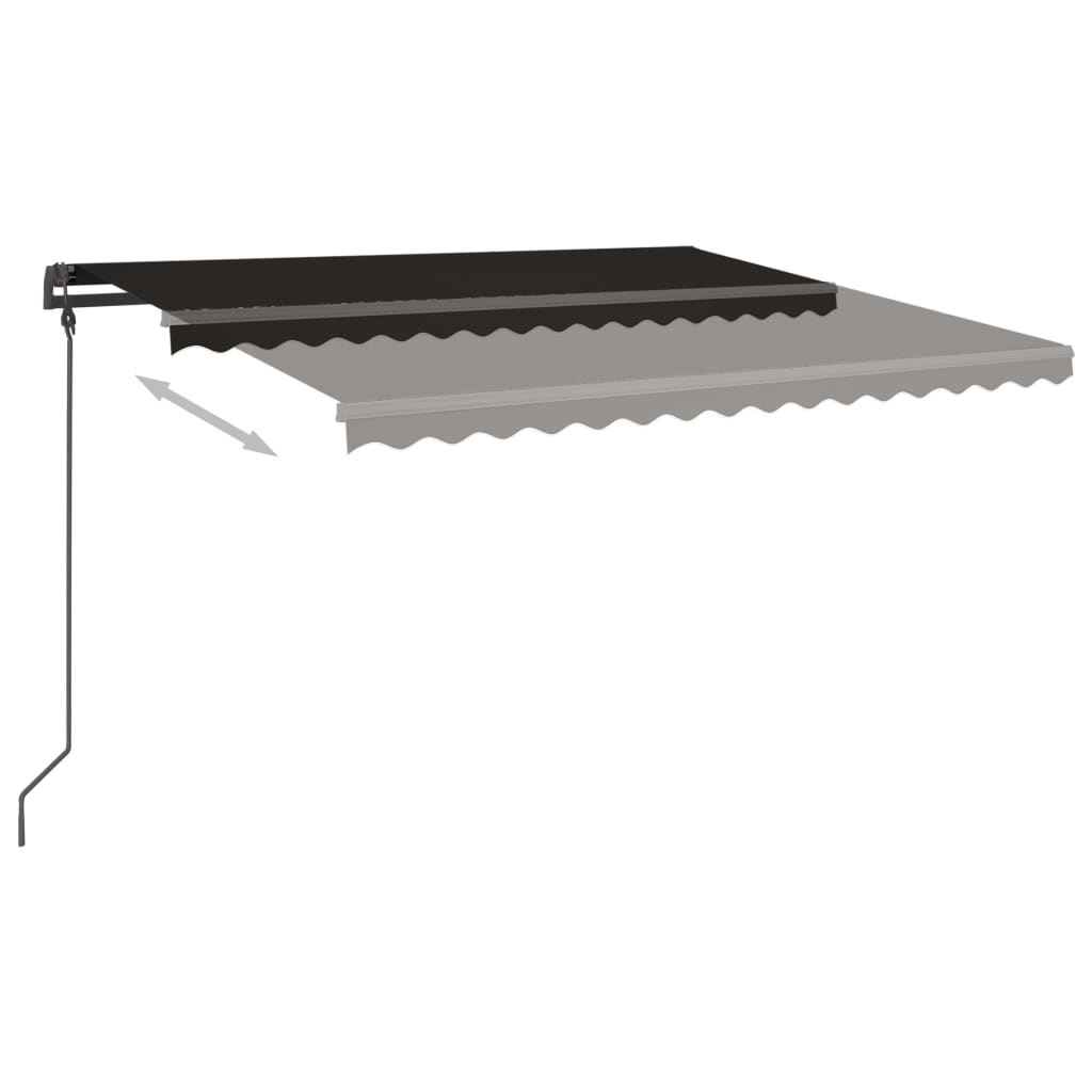 Manual Retractable Awning with LED 4.5x3.5 m Anthracite