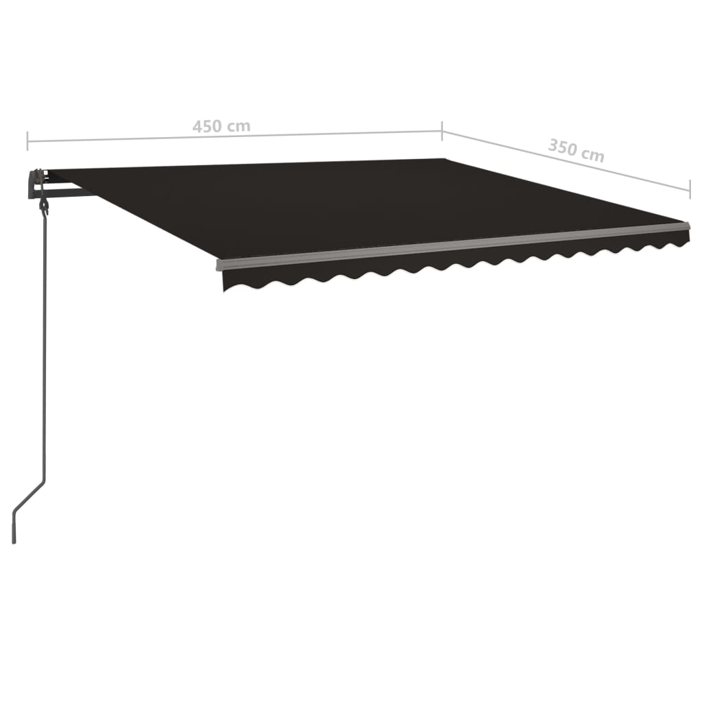 Manual Retractable Awning with LED 4.5x3.5 m Anthracite