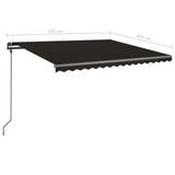 Manual Retractable Awning with LED 4.5x3.5 m Anthracite