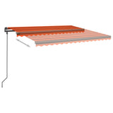 Manual Retractable Awning with LED 4.5x3.5 m Orange and Brown