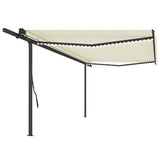 Manual Retractable Awning with LED 5x3.5 m Cream