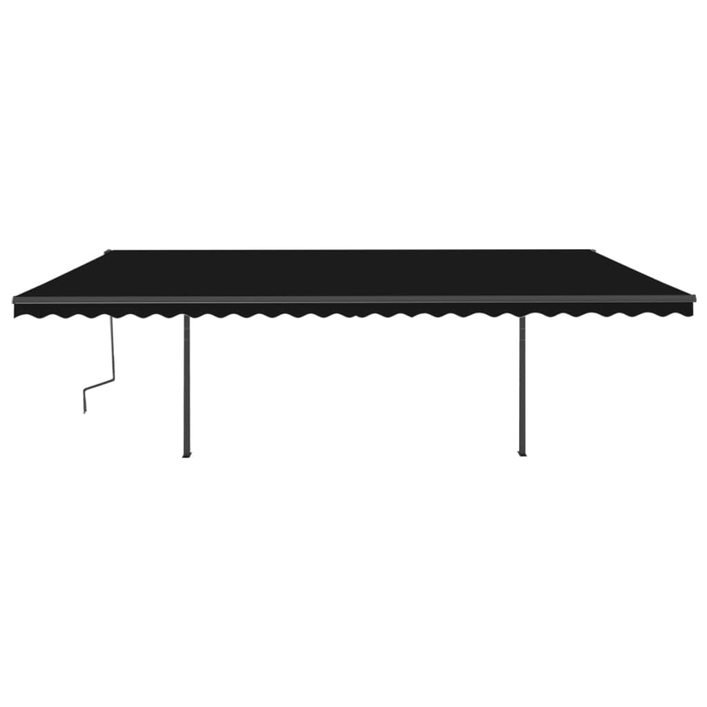 Manual Retractable Awning with Posts 6x3.5 m Anthracite