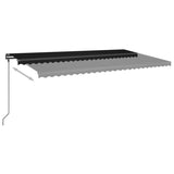 Manual Retractable Awning with Posts 6x3.5 m Anthracite