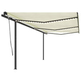 Manual Retractable Awning with LED 6x3.5 m Cream