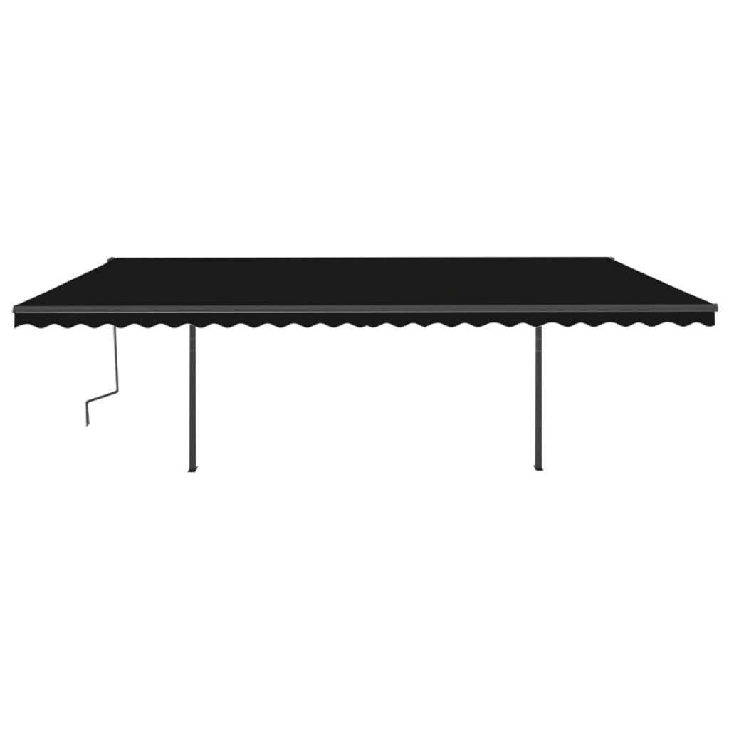 Manual Retractable Awning with LED 6x3.5 m Anthracite