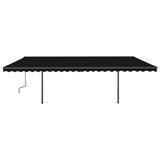 Manual Retractable Awning with LED 6x3.5 m Anthracite