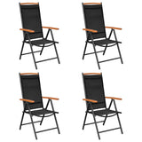 5 Piece Garden Dining Set Aluminium Black