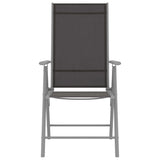 7 Piece Garden Dining Set Aluminium Silver and Black