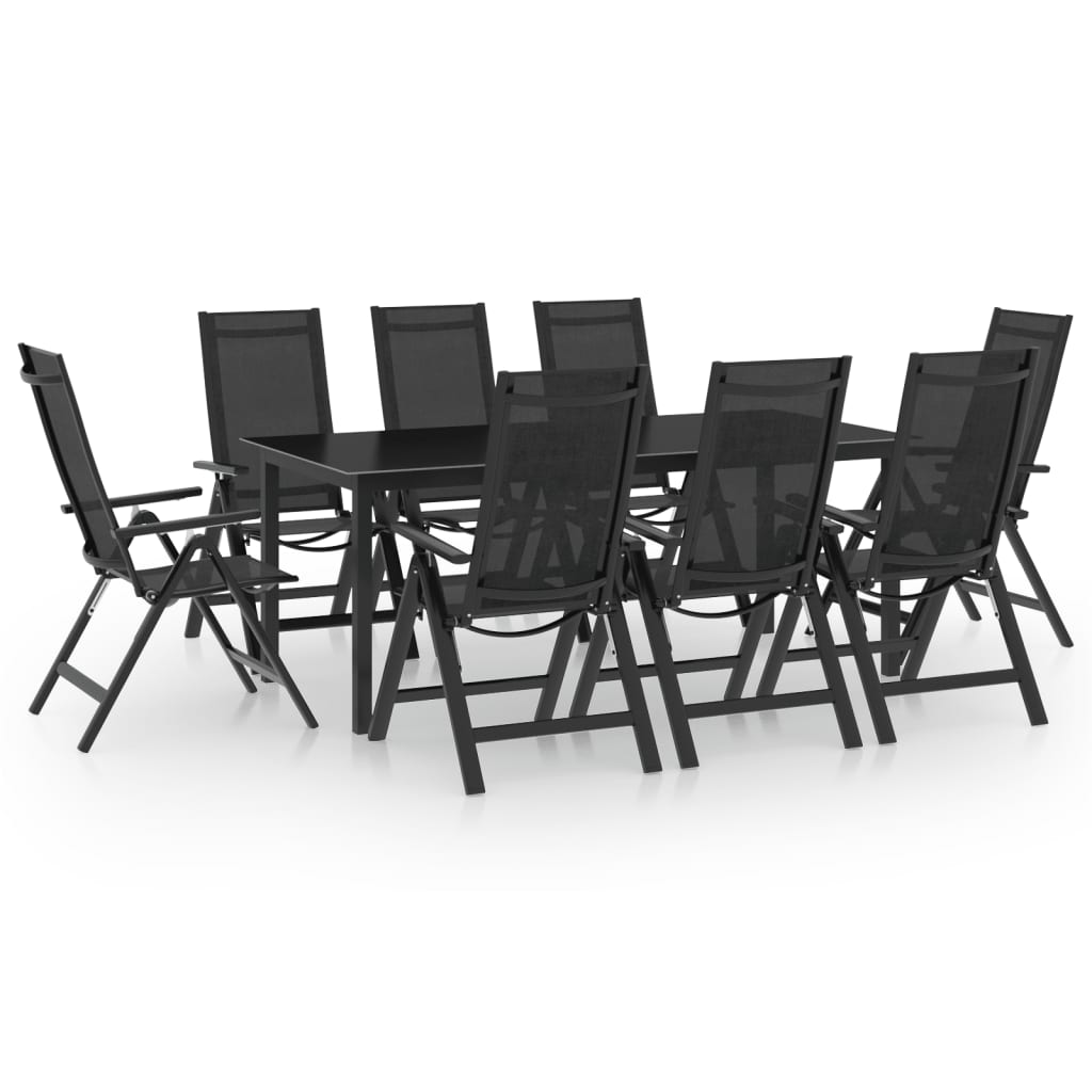 9 Piece Garden Dining Set Aluminium Anthracite