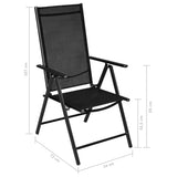 5 Piece Garden Dining Set Aluminium Black