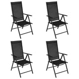 5 Piece Garden Dining Set Aluminium and Textilene Black