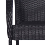 7 Piece Garden Dining Set Poly Rattan Black