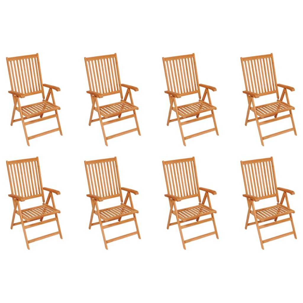 Reclining Garden Chairs 8 pcs Solid Teak Wood