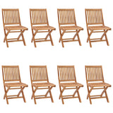 Folding Garden Chairs 8 pcs Solid Teak Wood